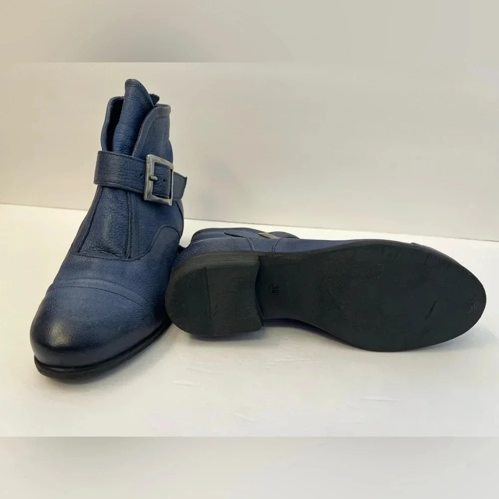 Miz Mooz Siggy Ankle Boots Blue Size 36 Wide